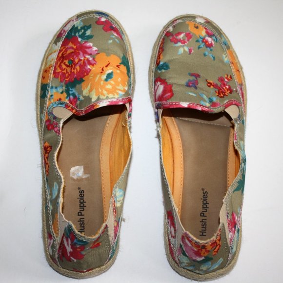 Size 8 Canvas Floral Print Hush Puppies Summer shoes runners Casual Beac… - Picture 2 of 4